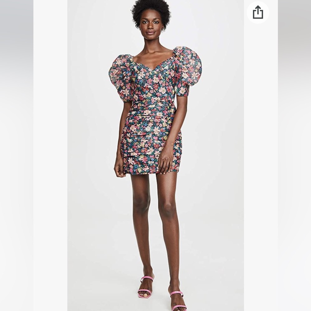 BN w out tag * Cameo C/Meo Collective puffy statement sleeve floral mini dress.